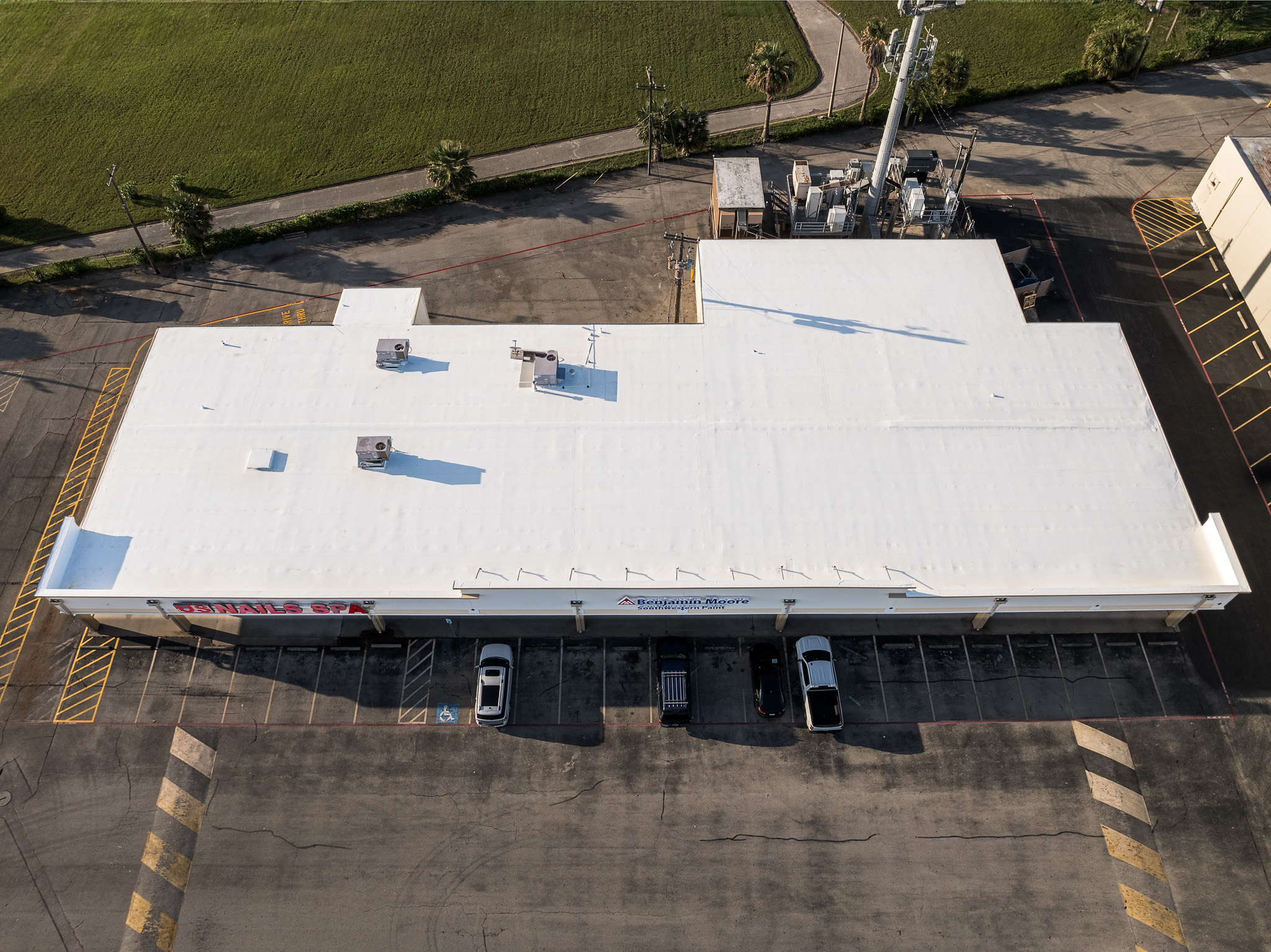 Commercial roof installed in Houston, TX.